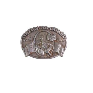 Bergamot Brass Works Belt Buckle Vtg‎ 1982 National Guard Air Force Army …